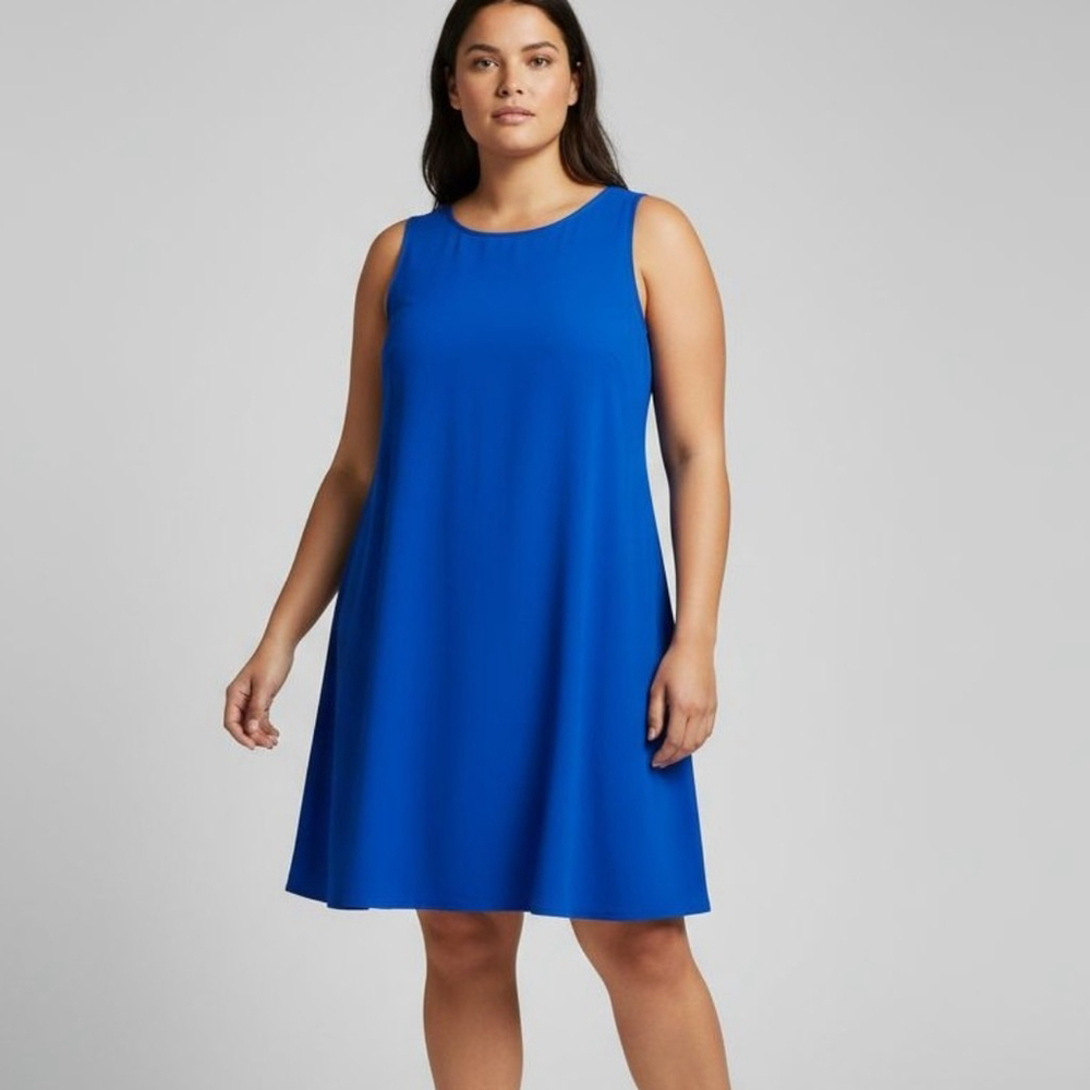 YELETE Royal Blue Sleeveless Swing Dress Plus Size 3XL NWT